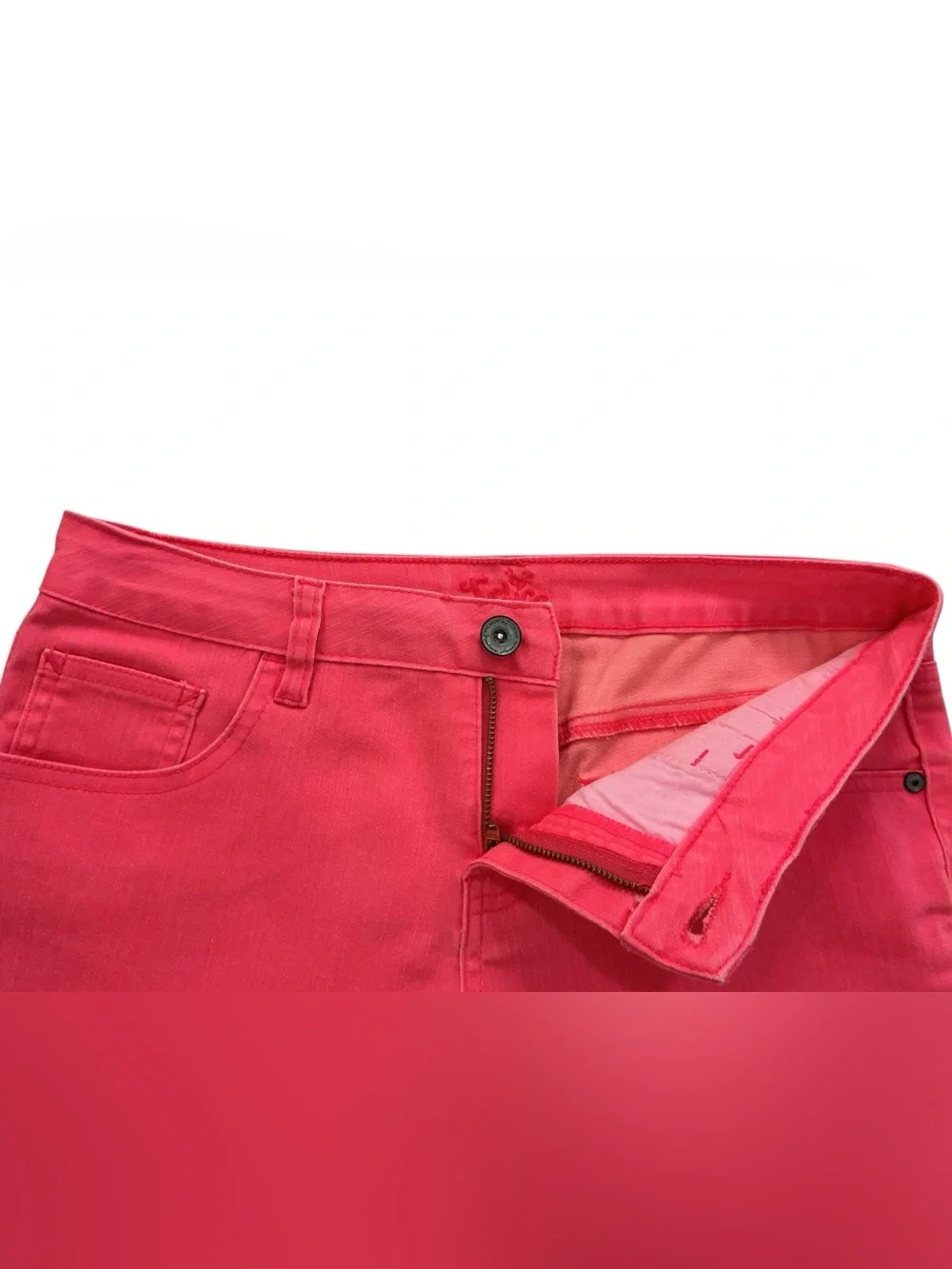 Justice Girls Pink Twill Denim Shorts Size 14.5 Plus Stretch Mid Rise NWT
